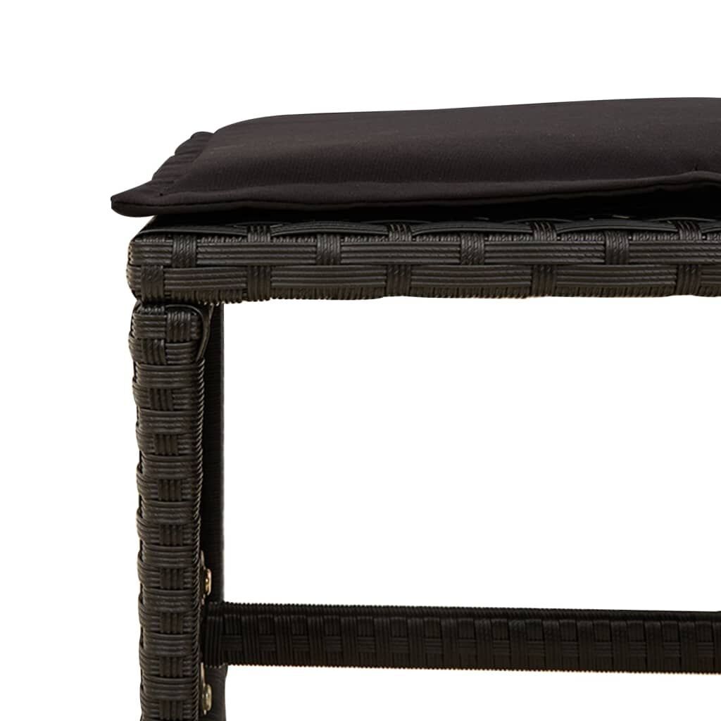11 Piece Garden Dining Set with Cushions Black Poly Rattan Price