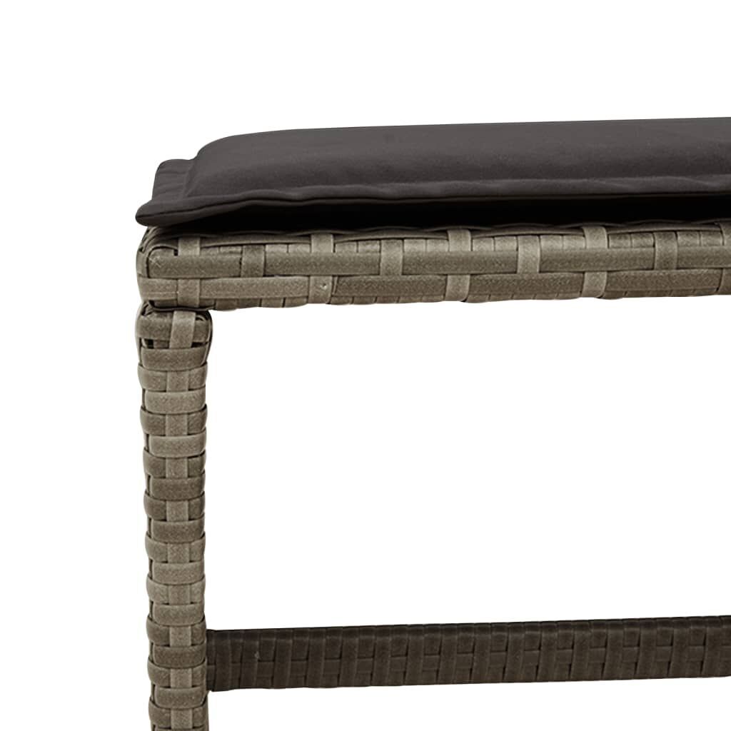 15 Piece Garden Dining Set with Cushions Grey Poly Rattan Price