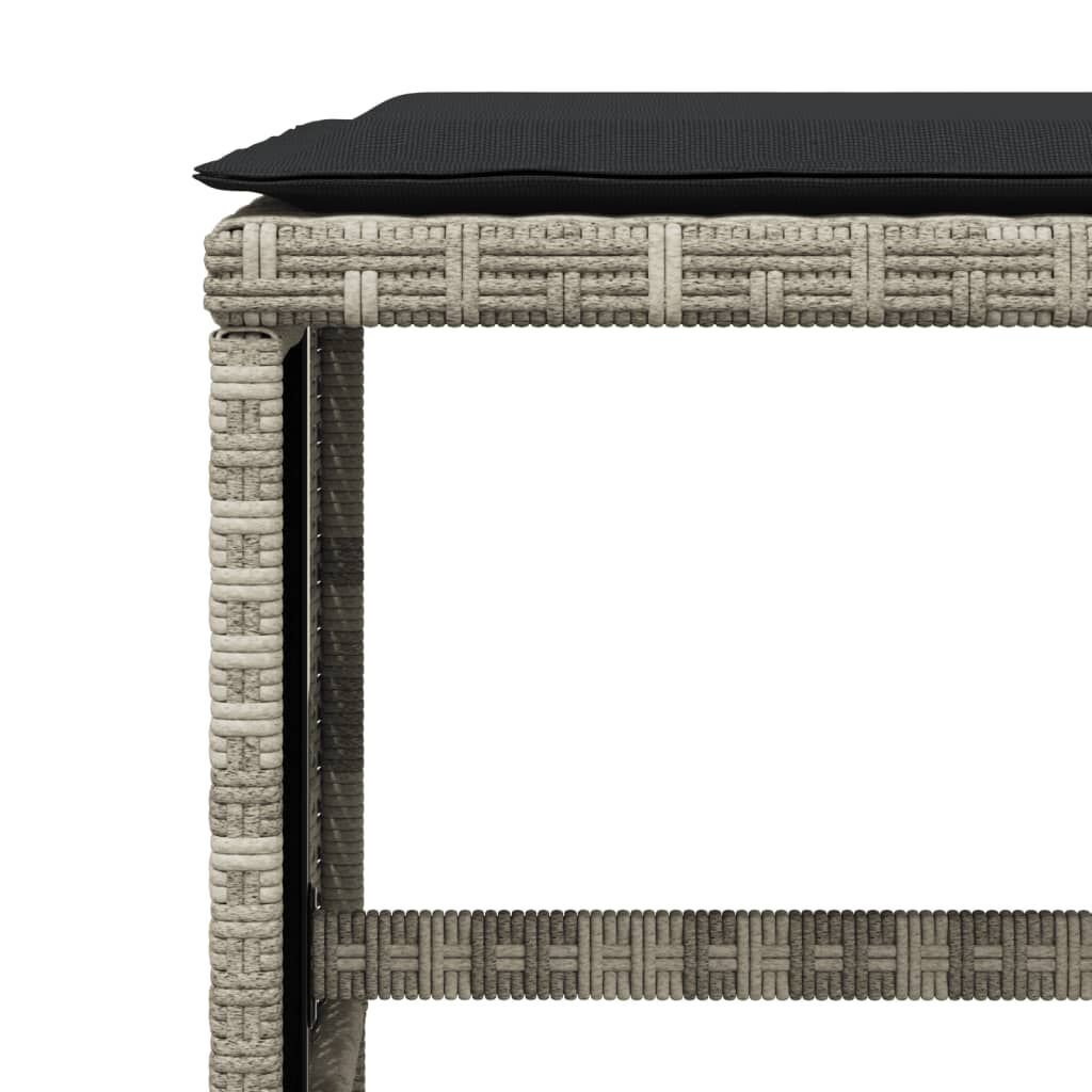 15 Piece Garden Dining Set with Cushions Light Grey Poly Rattan Price