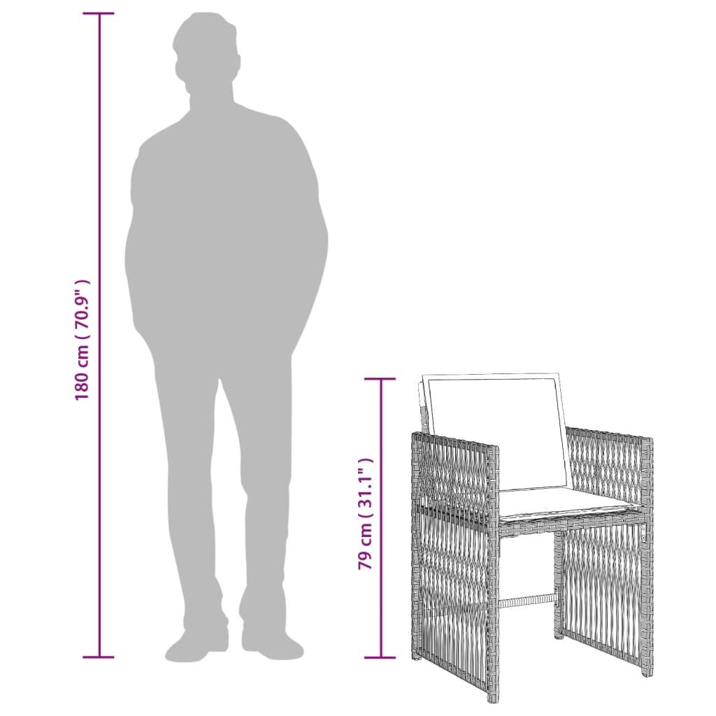 5 Piece Garden Dining Set with Cushions Light Grey Poly Rattan Price