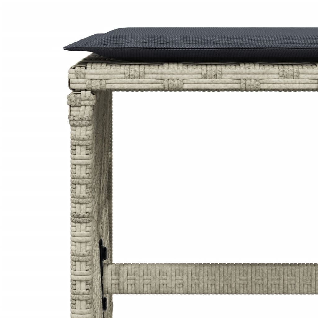 11 Piece Garden Dining Set with Cushions Light Grey Poly Rattan Price