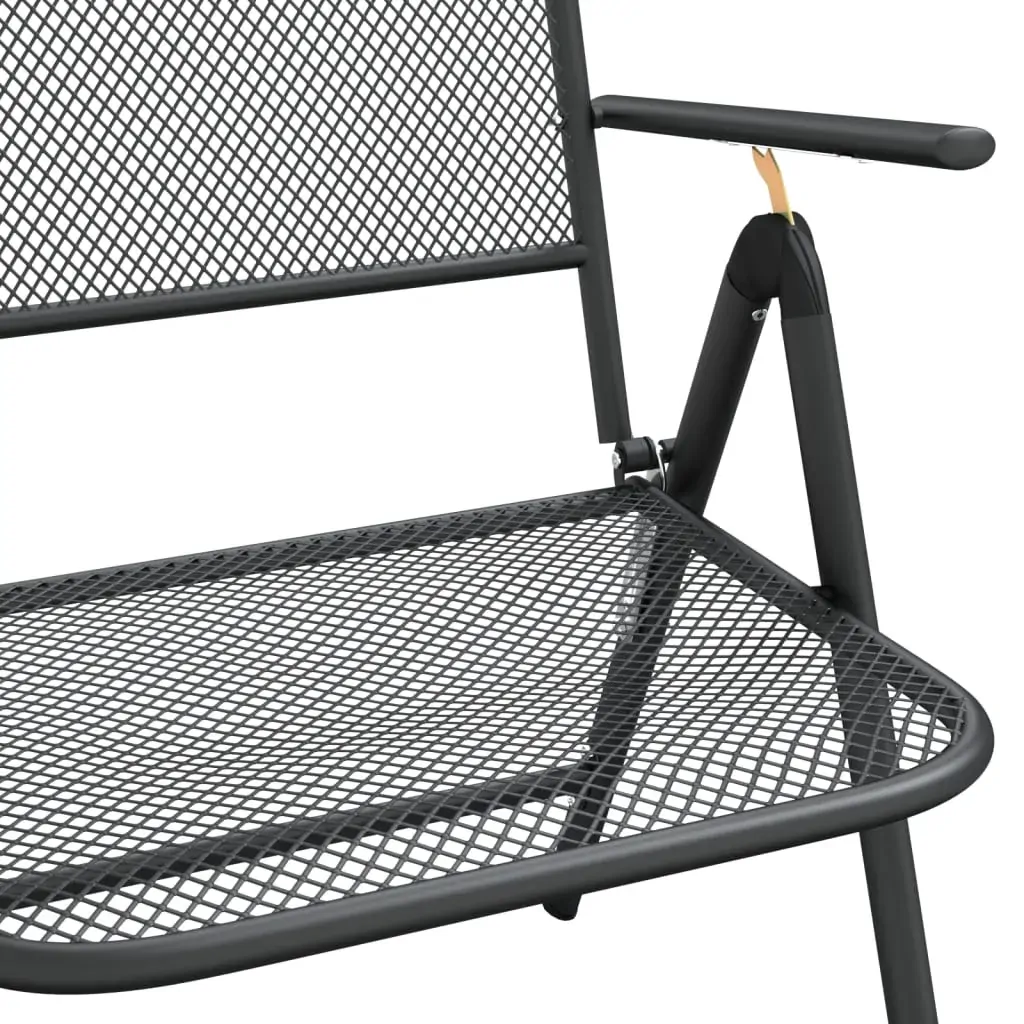 3 Piece Garden Dining Set Anthracite Metal Mesh Price