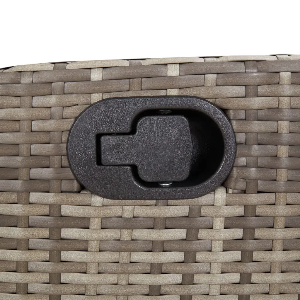 5 Piece Garden Dining Set with Cushions Grey Poly Rattan Price