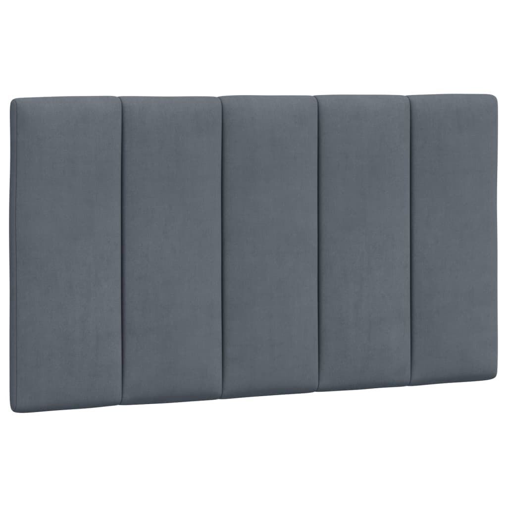 Bed Frame with LED without Mattress Dark Grey 90x190 cm Velvet Price