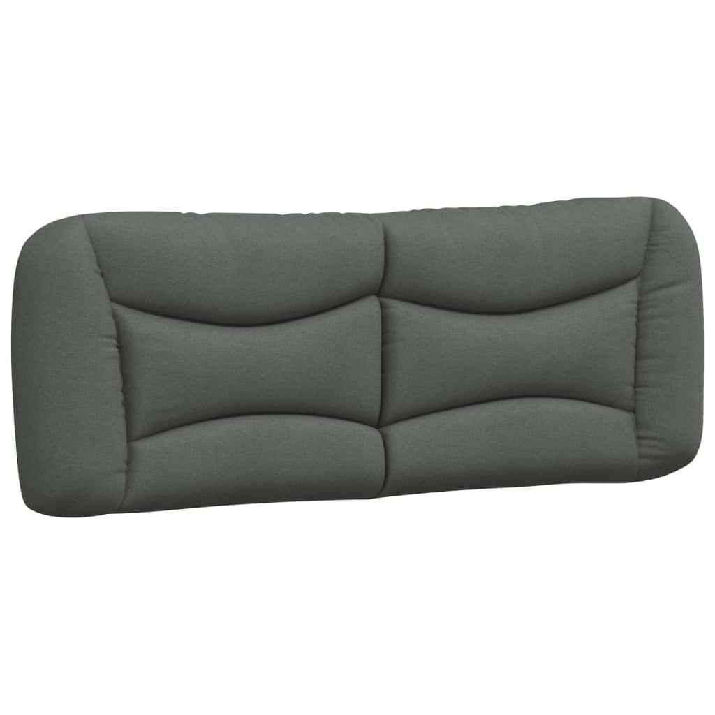 Bed Frame with LED without Mattress Dark Grey 137x187 cm Double Fabric Price