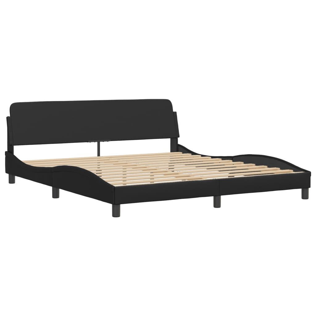 Bed Frame with LED without Mattress Black 183x203 cm King Price