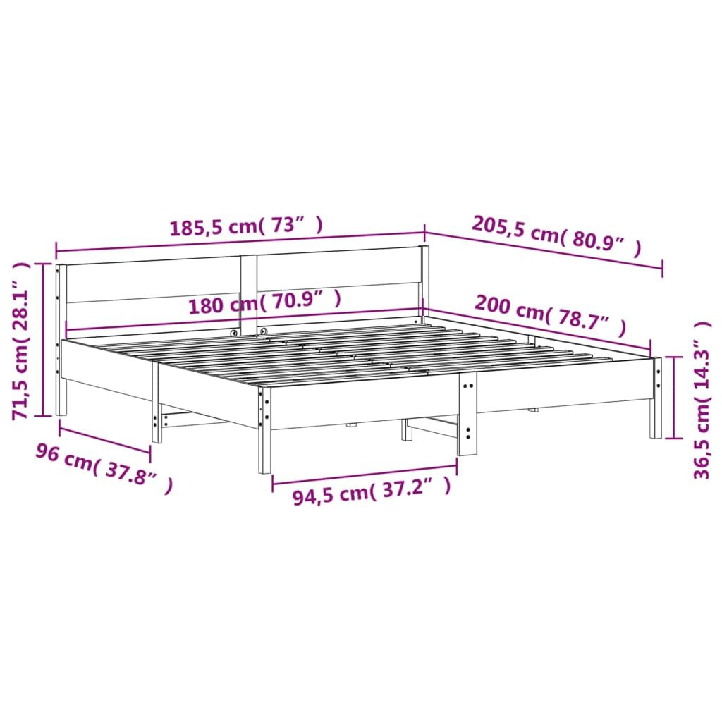 Bed Frame without Mattress 183x203 cm King Solid Wood Pine Price
