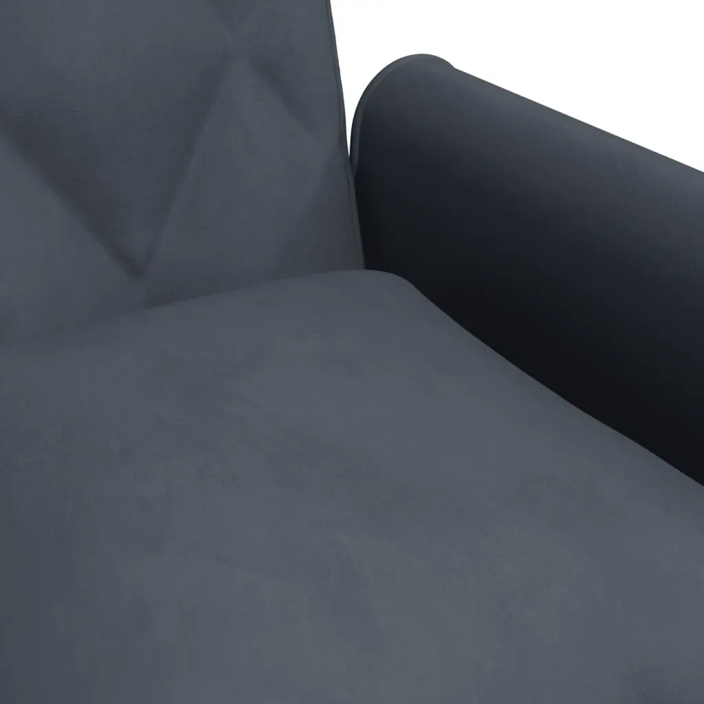 2-Seater Sofa Bed with Pillows and Footstool Dark Grey Velvet Price