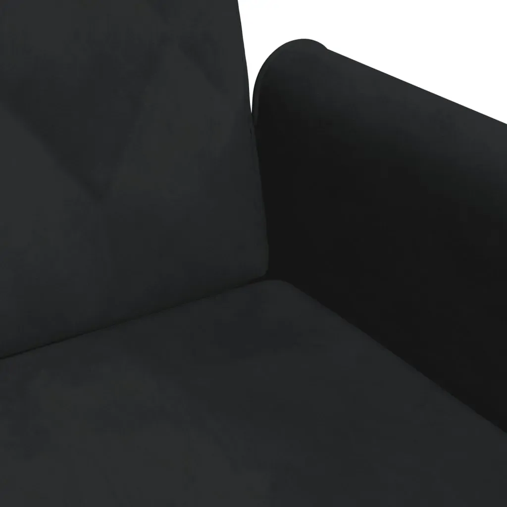 2-Seater Sofa Bed with Pillows and Footstool Black Velvet Price