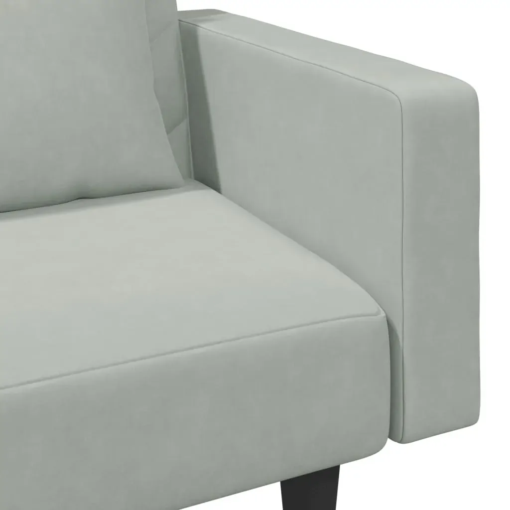 2 Piece Sofa Set with Pillows Light Grey Velvet Price