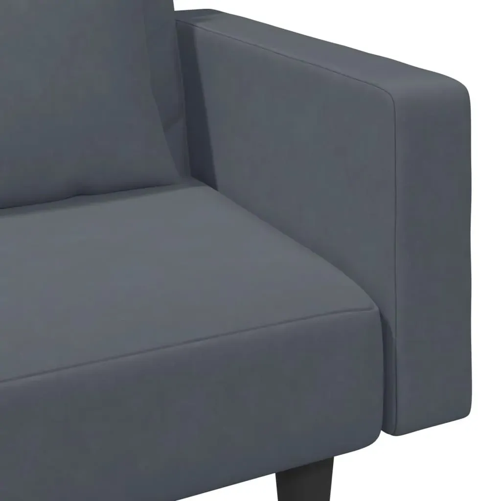 2 Piece Sofa Set with Pillows Dark Grey Velvet Price