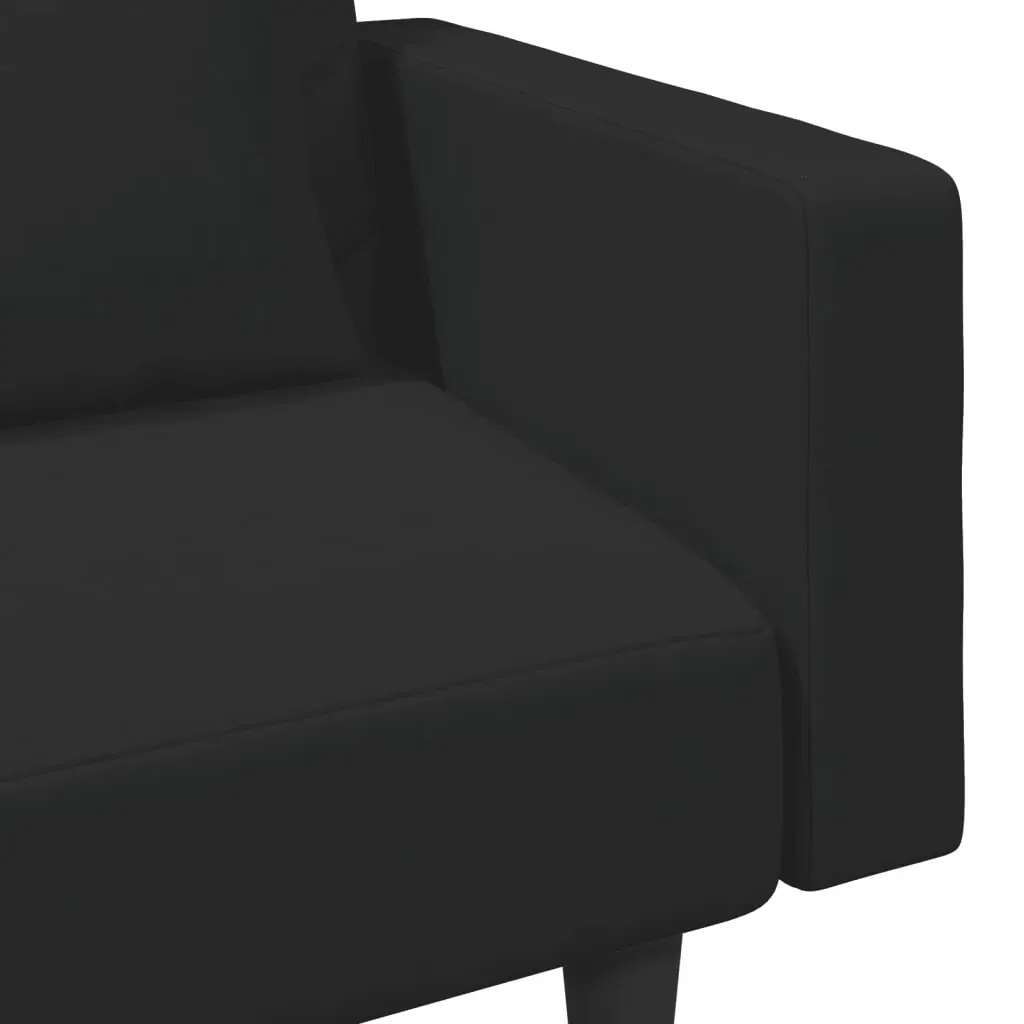 2 Piece Sofa Set with Pillows Black Velvet Price