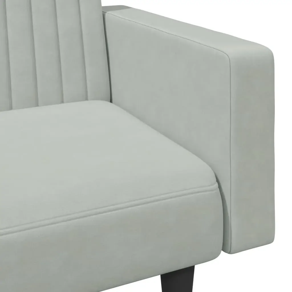 2 Piece Sofa Set Light Grey Velvet Price