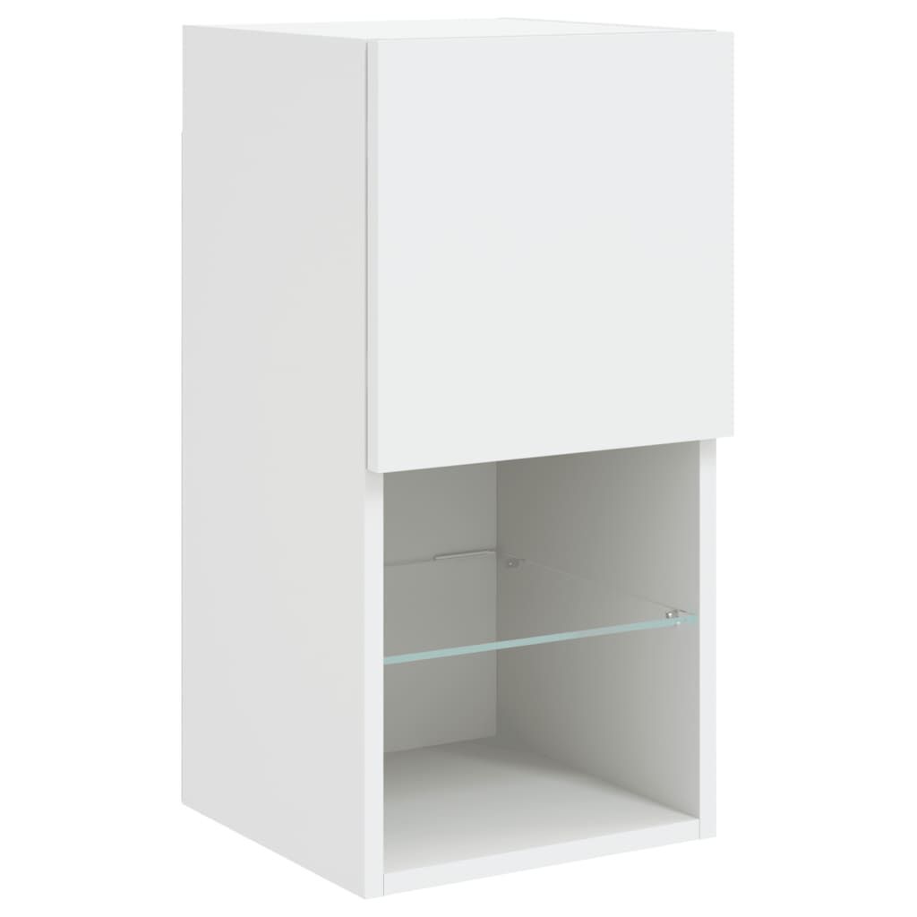 8 Piece TV Wall Units with LED White Engineered Wood Price