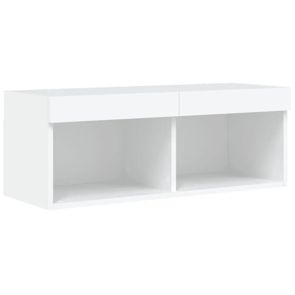 8 Piece TV Wall Units with LED White Engineered Wood Price