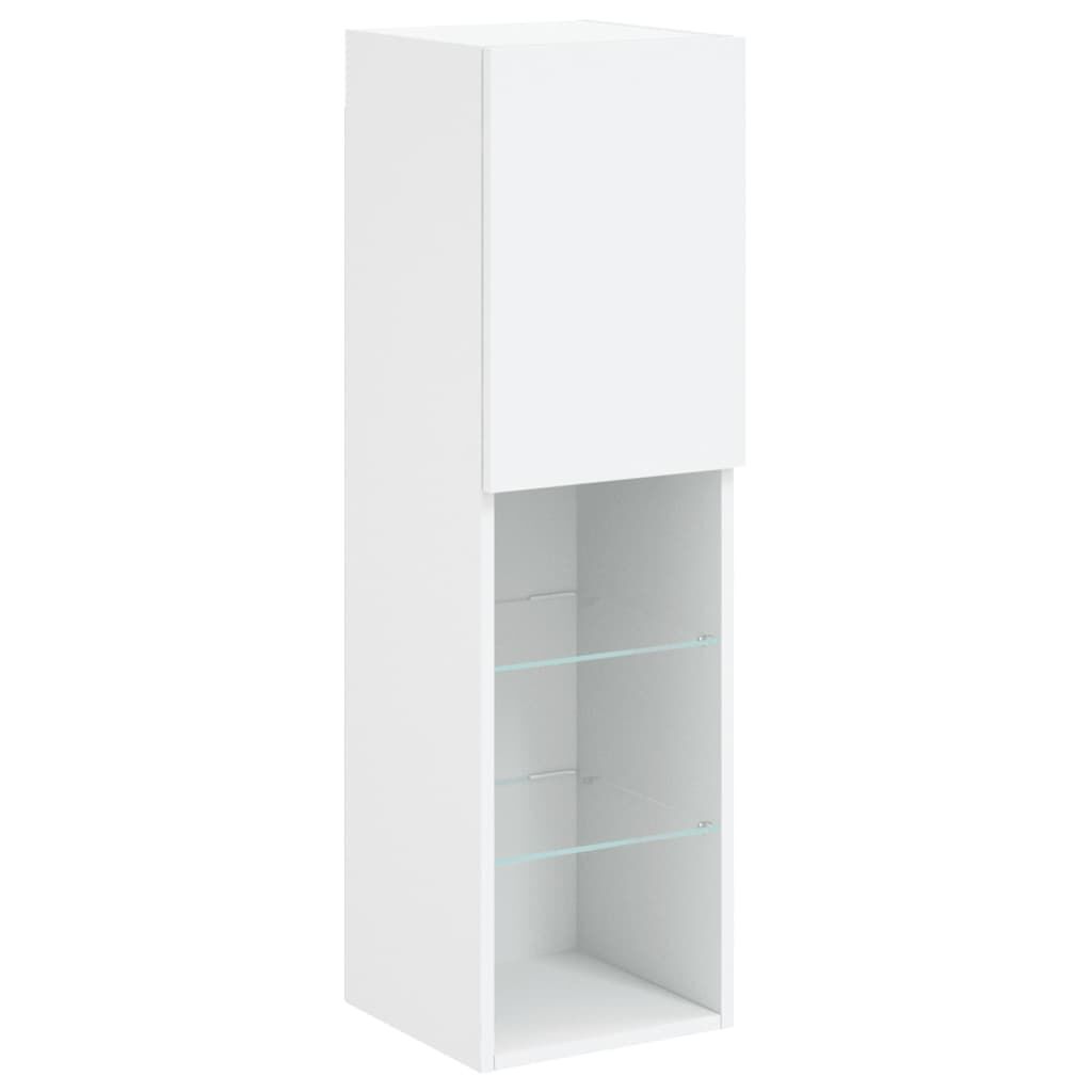 8 Piece TV Wall Cabinet Set with LED Lights White Price