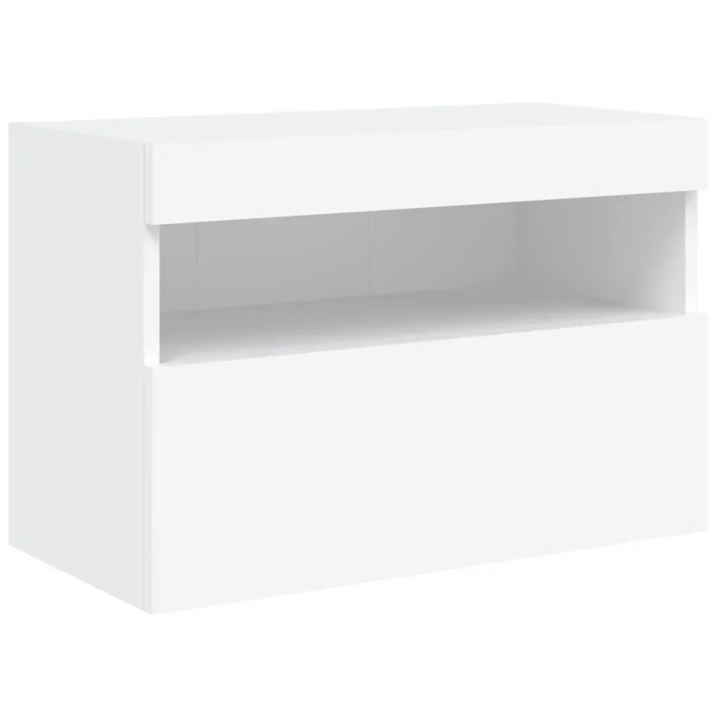7 Piece TV Wall Cabinet Set with LED Lights White Price