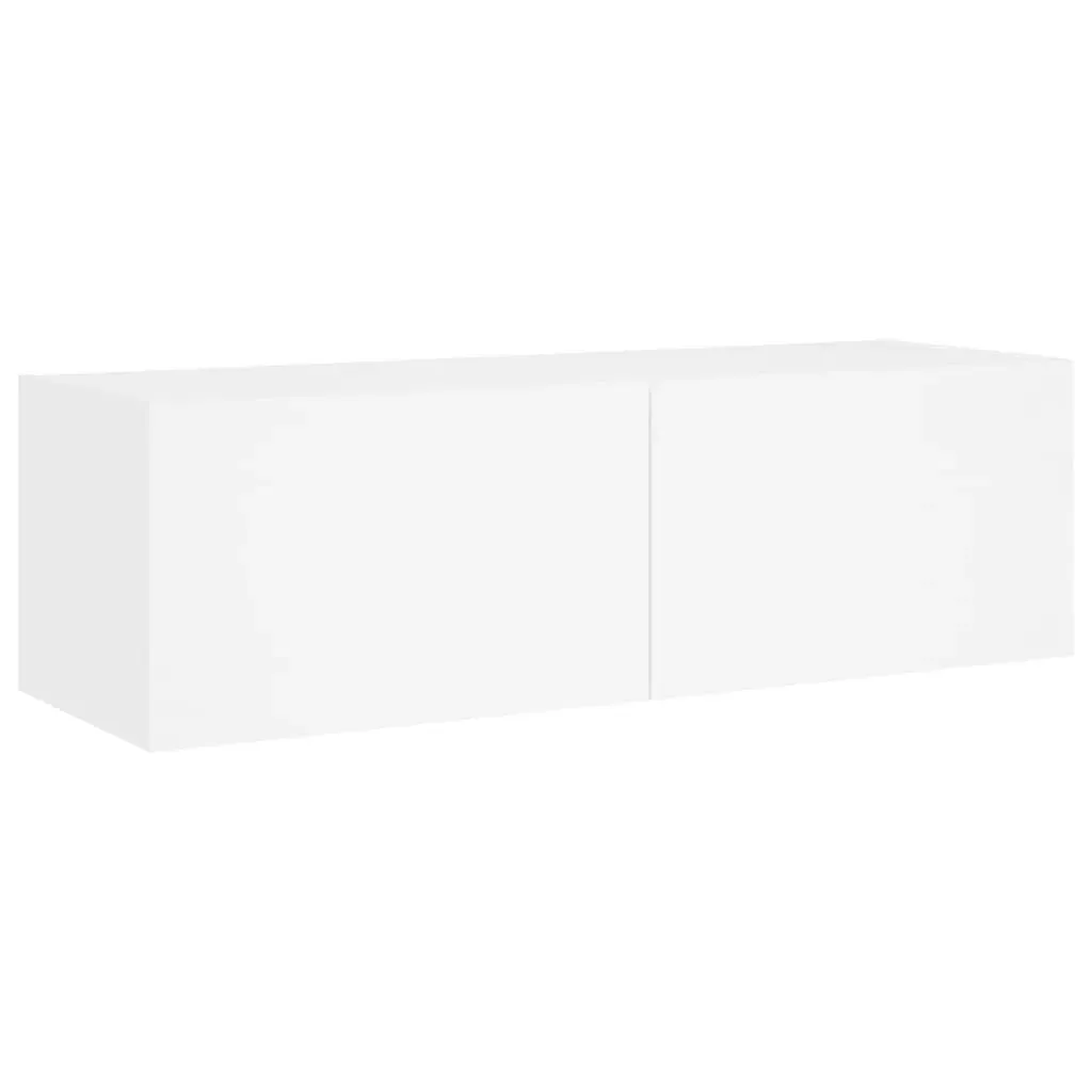 3 Piece TV Wall Cabinets with LED Lights White Price