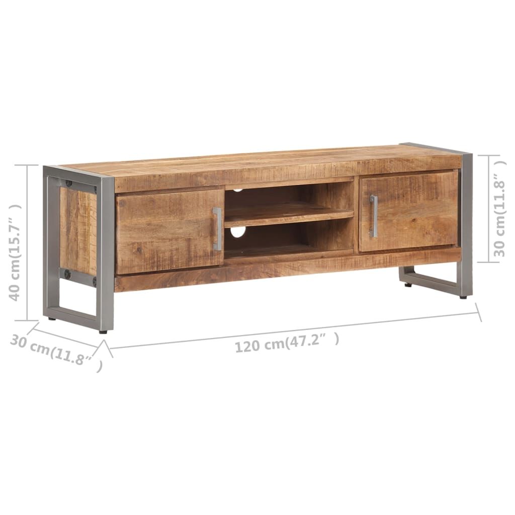 TV Cabinet 120x30x40 cm Rough Mango Wood Price