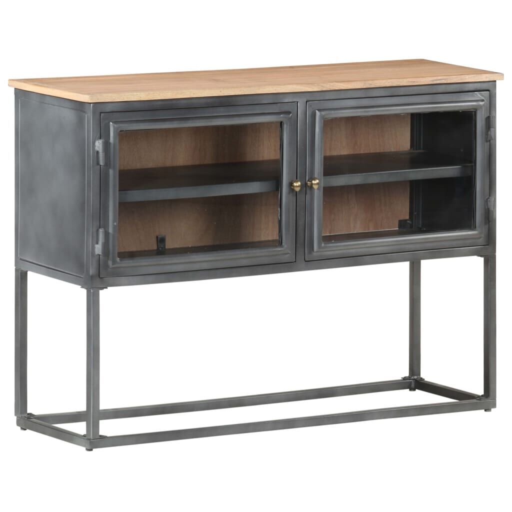 Sideboard Grey 100x30x70 cm Solid Acacia Wood Price