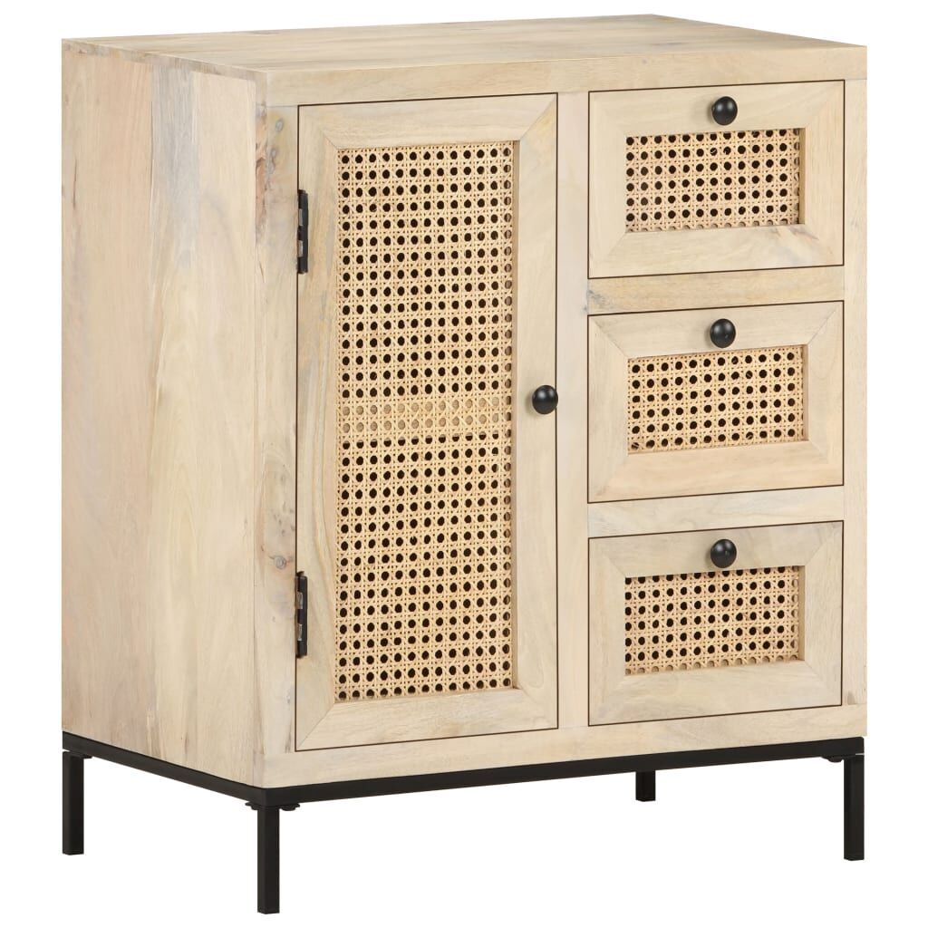 Sideboard 60x35x70 cm Solid Mango Wood and Natural Cane Price