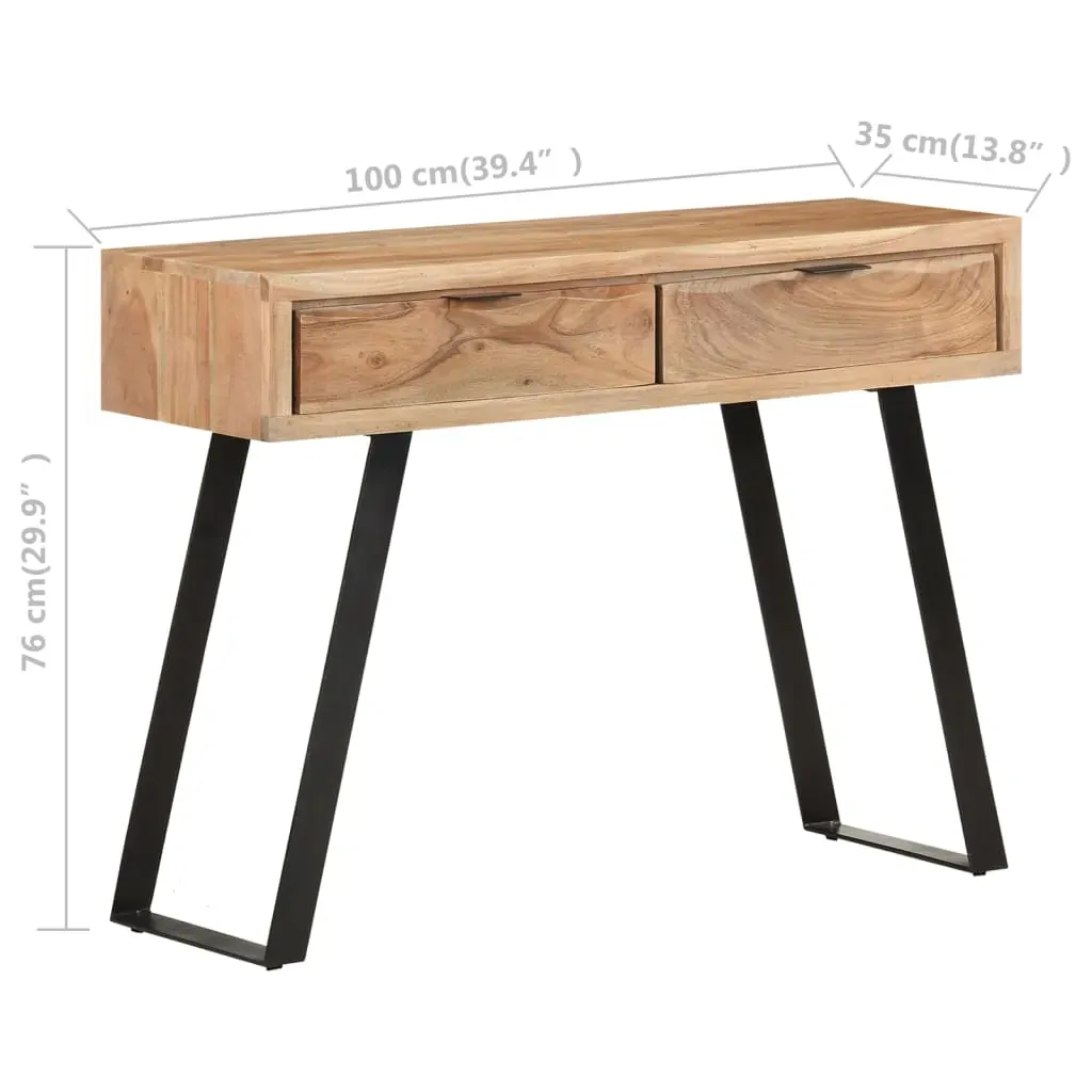 Console Table 100x35x76 cm Solid Acacia Wood with Live Edges Price
