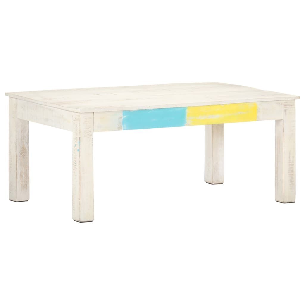 Coffee Table White 110x60x45 cm Solid Mango Wood Price