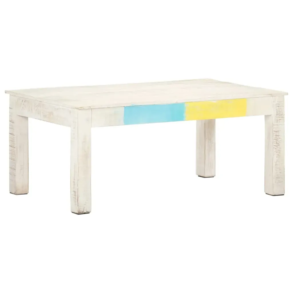 Coffee Table White 110x60x45 cm Solid Mango Wood Price