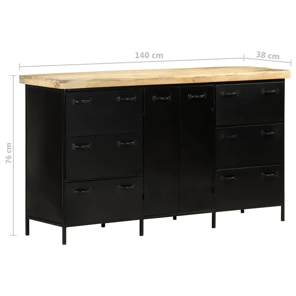 Sideboard 140x38x76 cm Rough Mango Wood Price