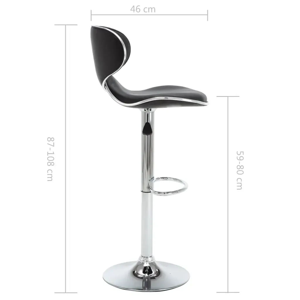 Bar Stools 2 pcs Black Faux Leather Price