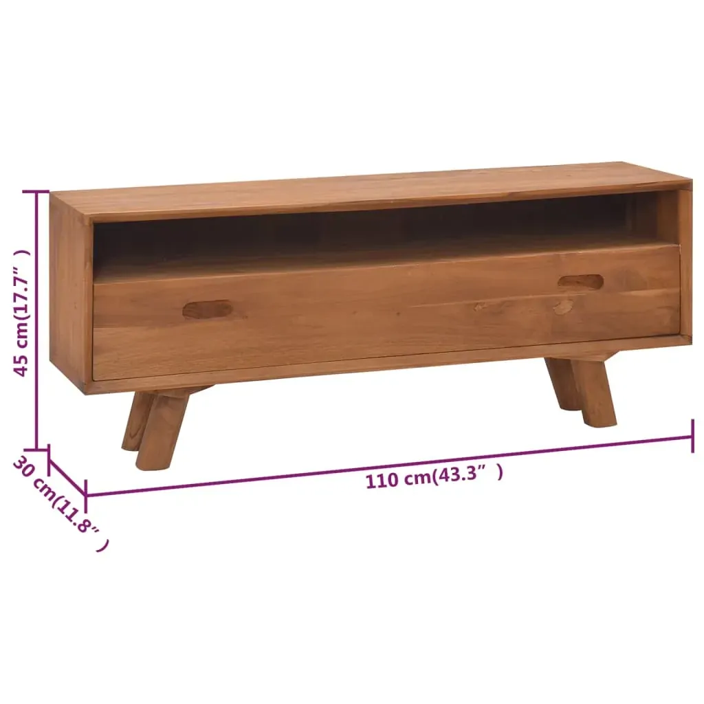 TV Cabinet 110x30x45 cm Solid Teak Wood Price
