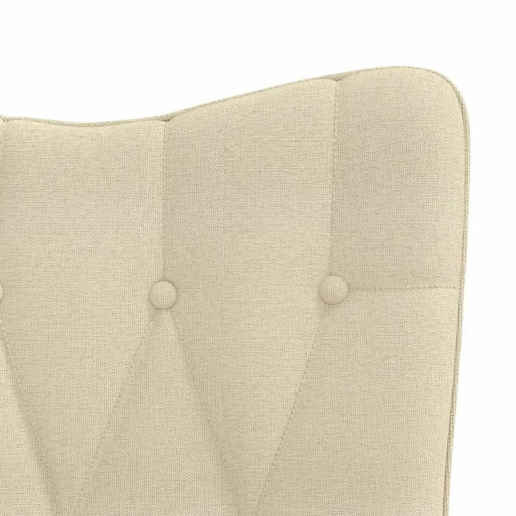 Rocking Chair with a Stool Cream Fabric Price