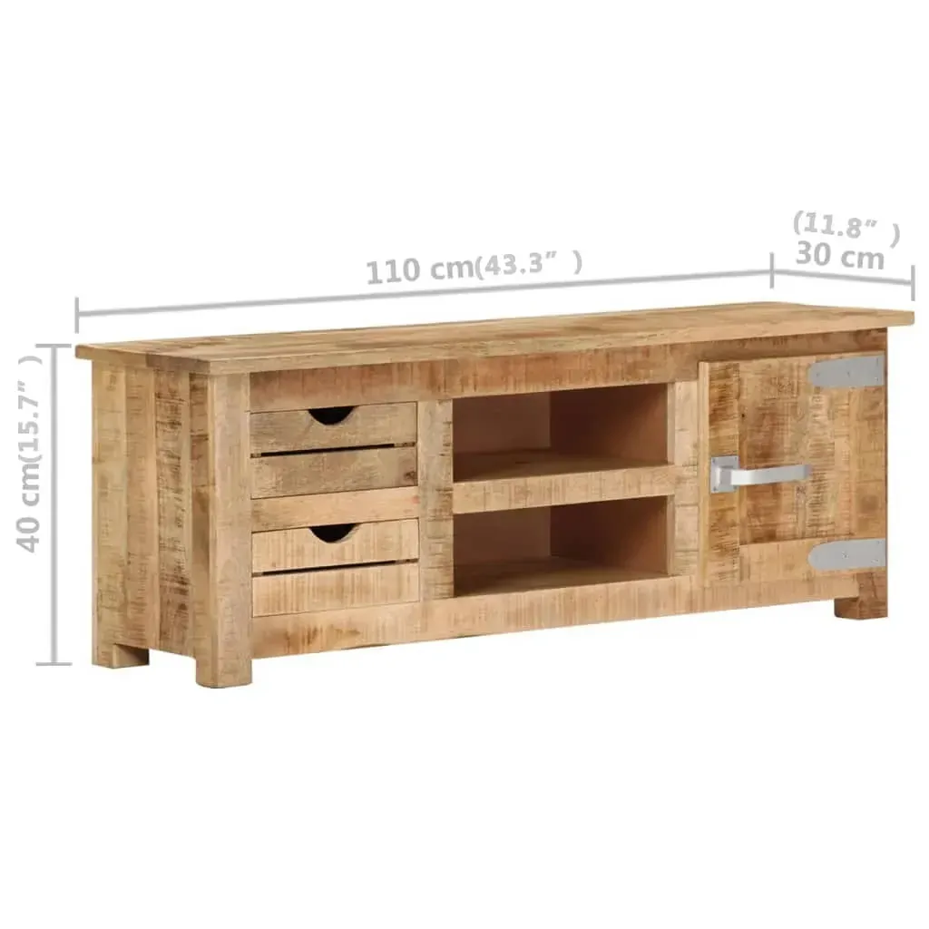 TV Cabinet 110x30x40 cm Rough Mango Wood Price