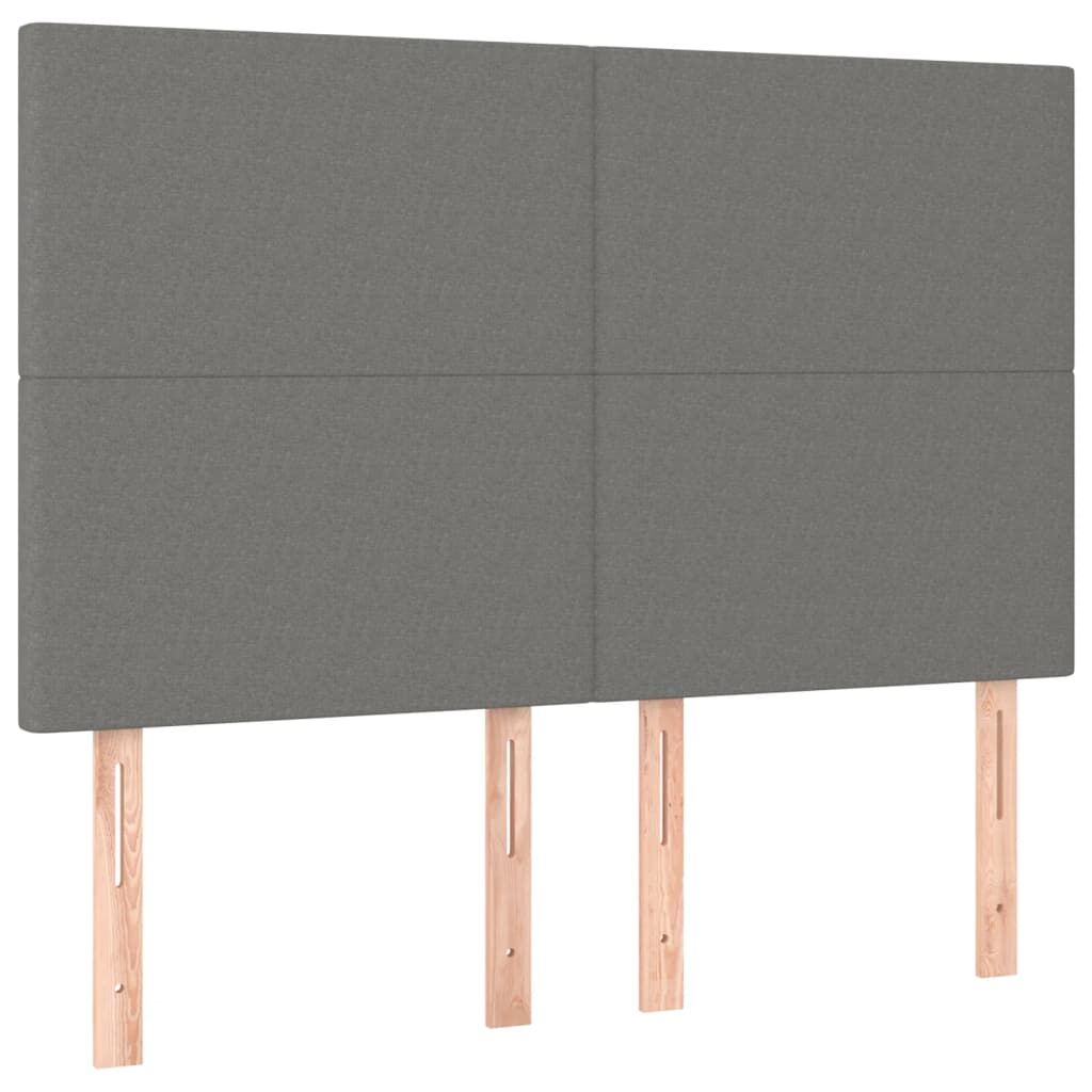 Bed Frame without Mattress Dark Grey 137x187 cm Double Fabric Price