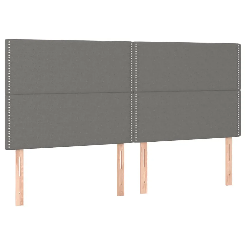 Bed Frame without Mattress Dark Grey 152x203 cm Queen Fabric Price