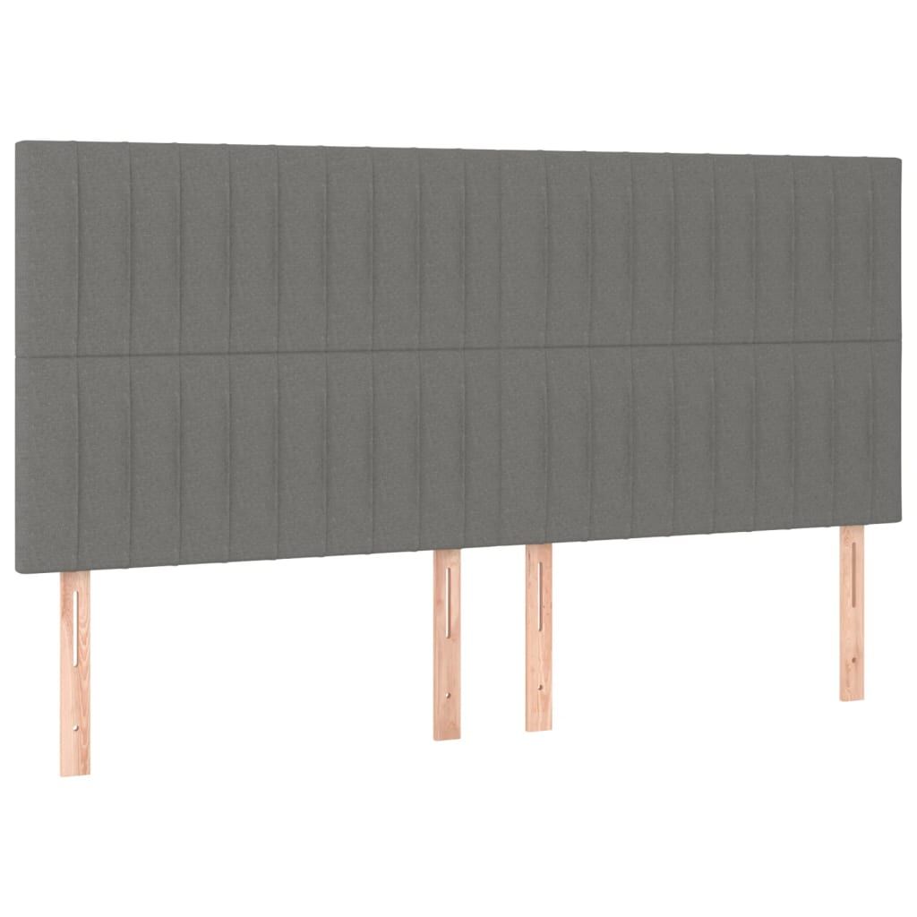 Bed Frame without Mattress Dark Grey 152x203 cm Queen Fabric Price