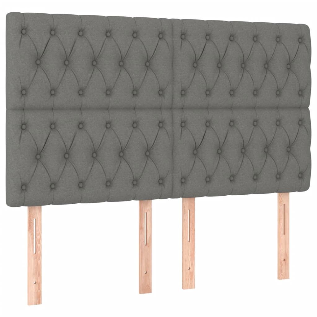 Bed Frame without Mattress Dark Grey 152x203 cm Queen Fabric Price