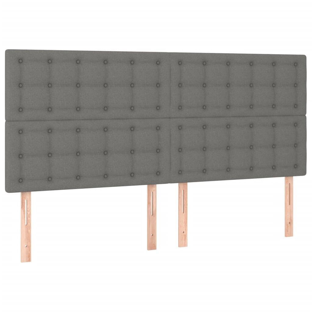 Bed Frame without Mattress Dark Grey 152x203 cm Queen Fabric Price