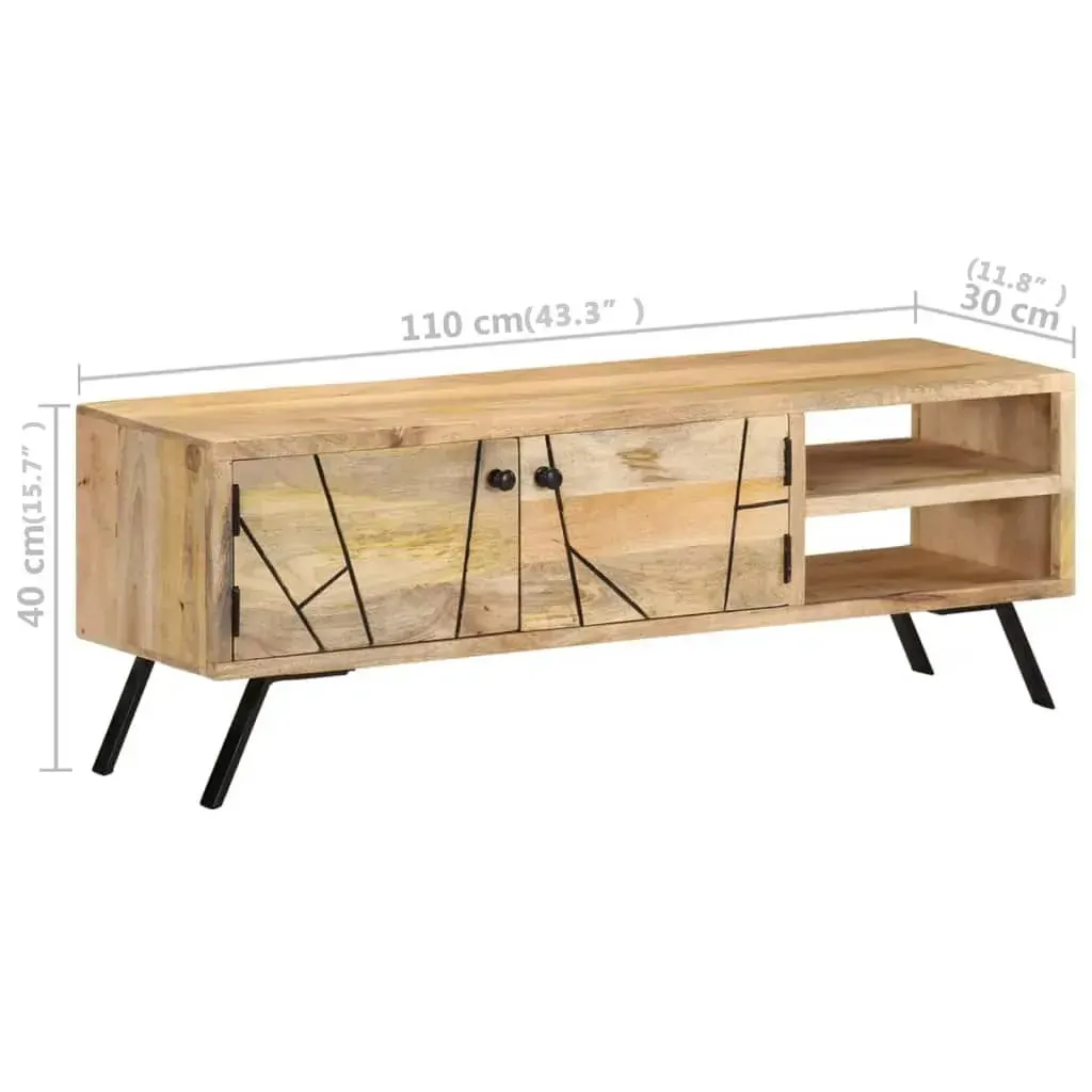 TV Cabinet 110x30x40 cm Solid Mango Wood Price