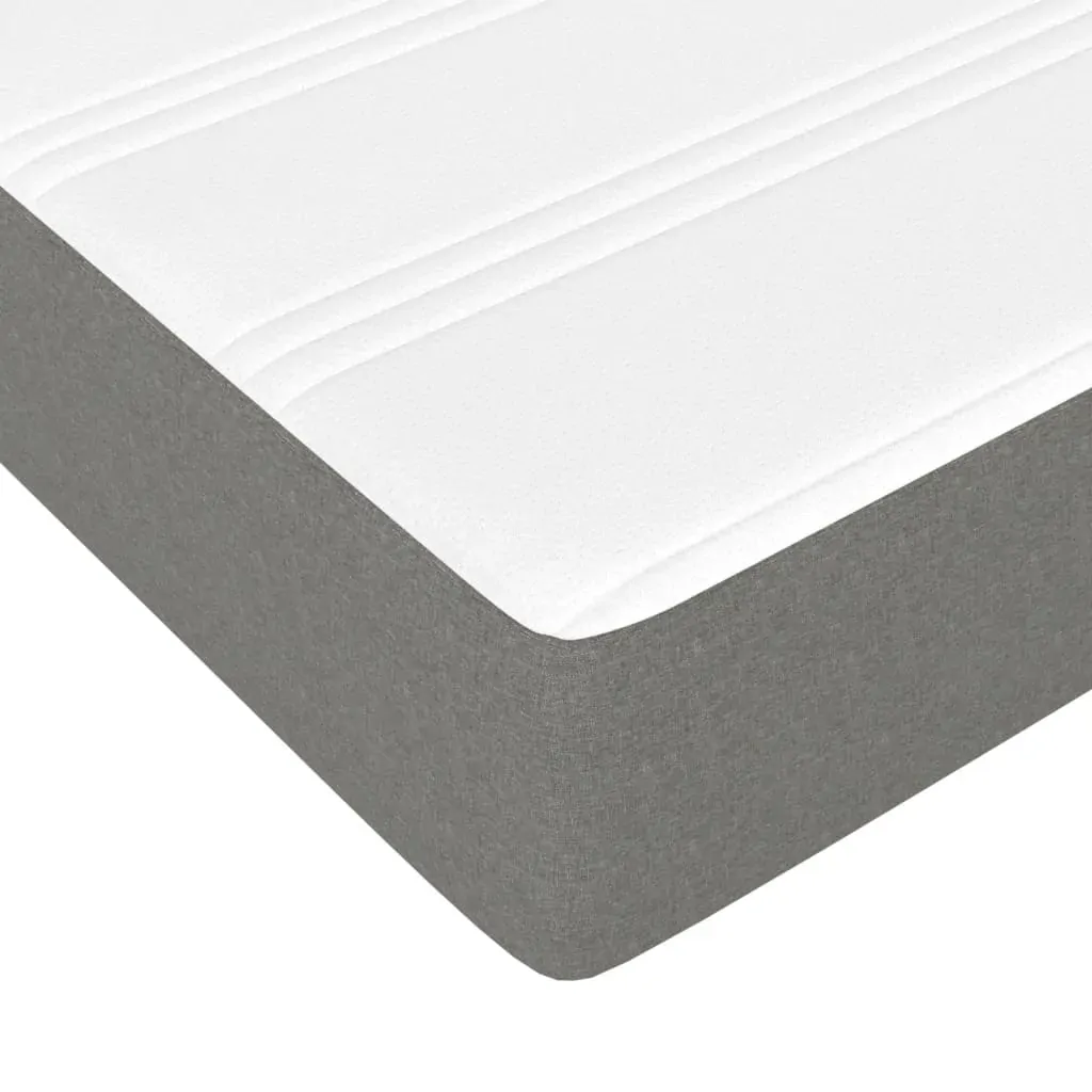 Box Spring Bed with Mattress Dark Grey 153x203 cm Queen Size Fabric Price