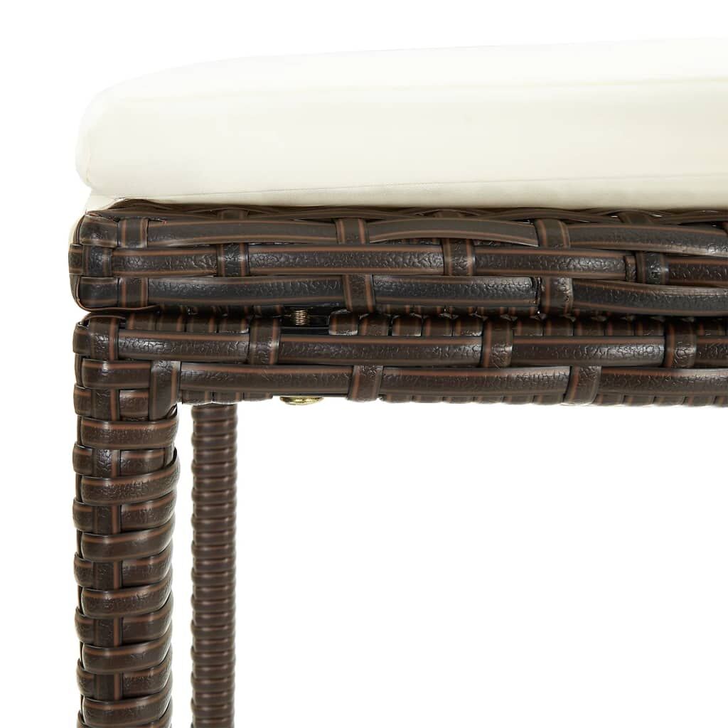 5 Piece Garden Bar Set Brown Solid Wood Acacia and Poly Rattan Price
