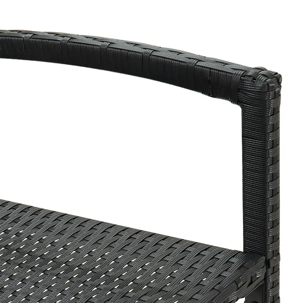3 Piece Garden Bar Set Black Solid Wood Acacia and Poly Rattan Price