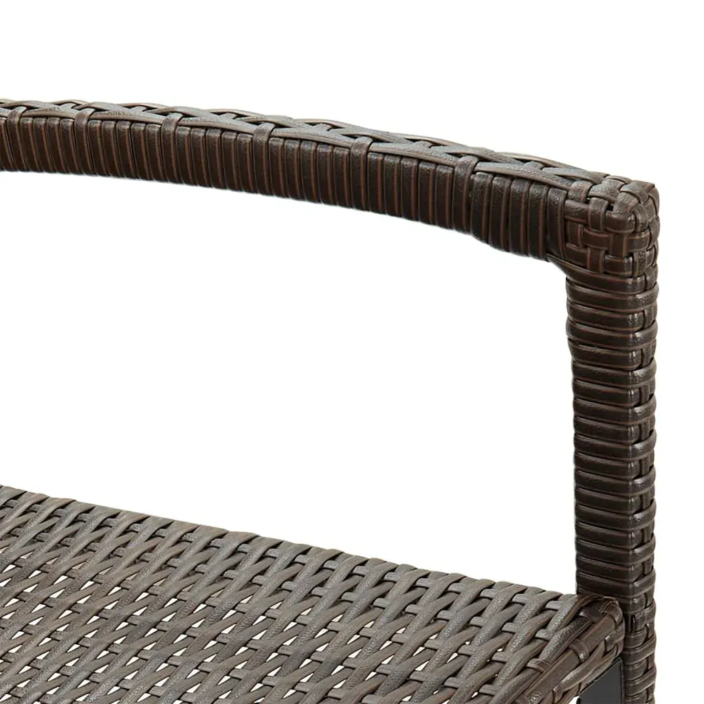 5 Piece Garden Bar Set Brown Solid Wood Acacia and Poly Rattan Price