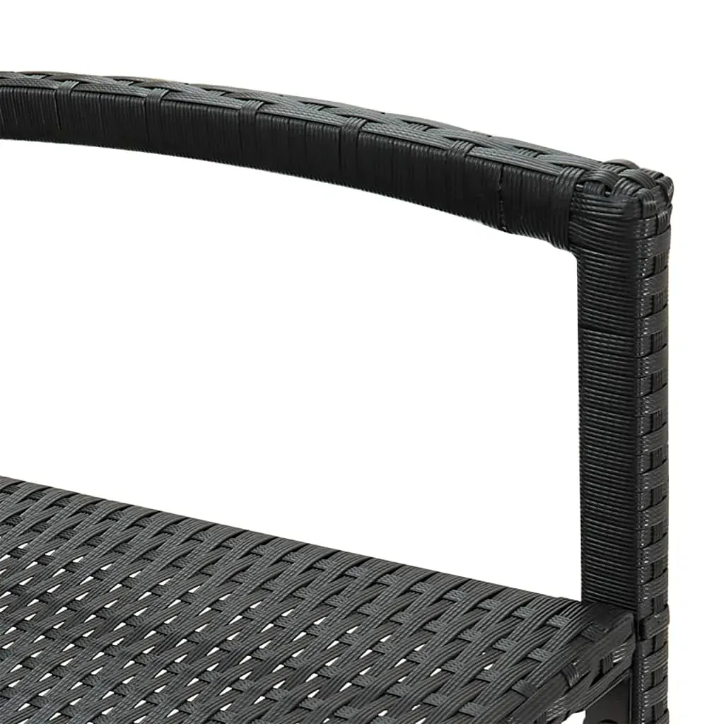 5 Piece Garden Bar Set Black Solid Wood Acacia and Poly Rattan Price