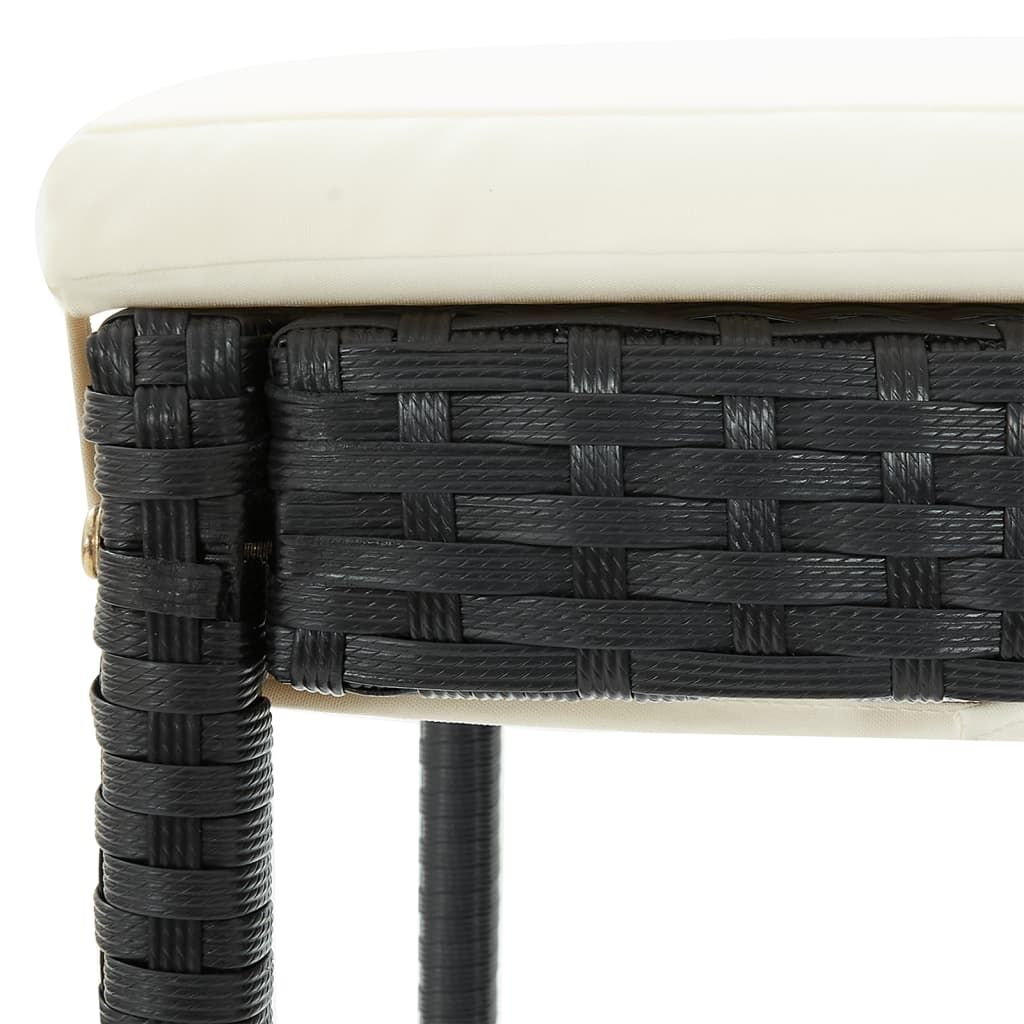 7 Piece Garden Bar Set Black Solid Wood Acacia and Poly Rattan Price