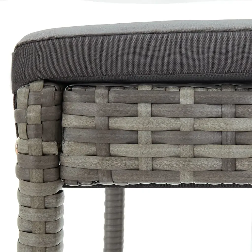 7 Piece Garden Bar Set Grey Solid Wood Acacia and Poly Rattan Price