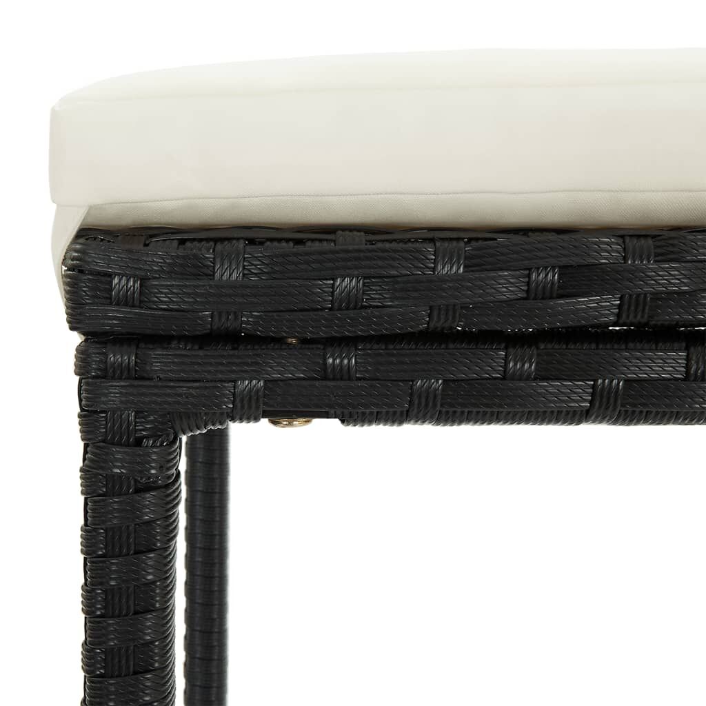 5 Piece Garden Bar Set Black Solid Wood Acacia and Poly Rattan Price