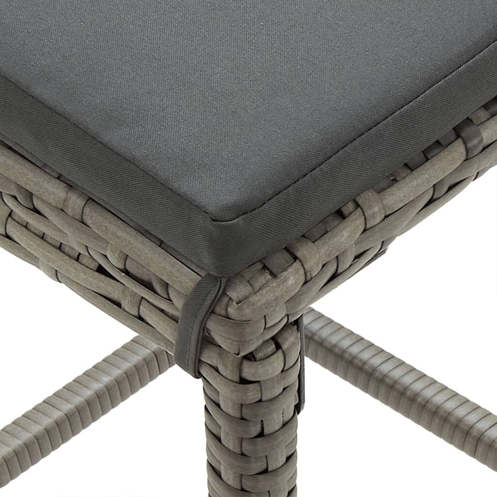 5 Piece Garden Bar Set Grey Solid Wood Acacia and Poly Rattan Price