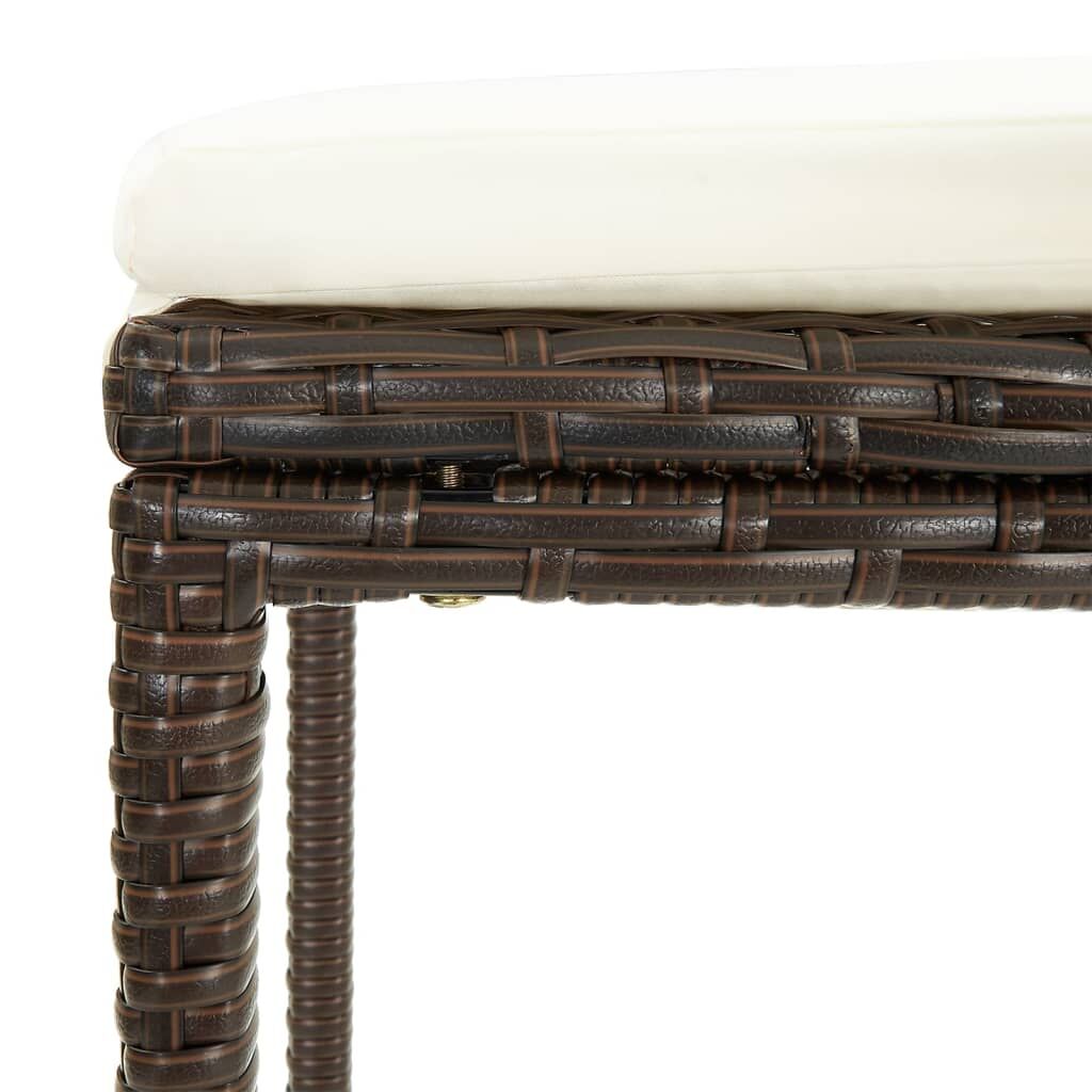 7 Piece Garden Bar Set Brown Solid Wood Acacia and Poly Rattan Price