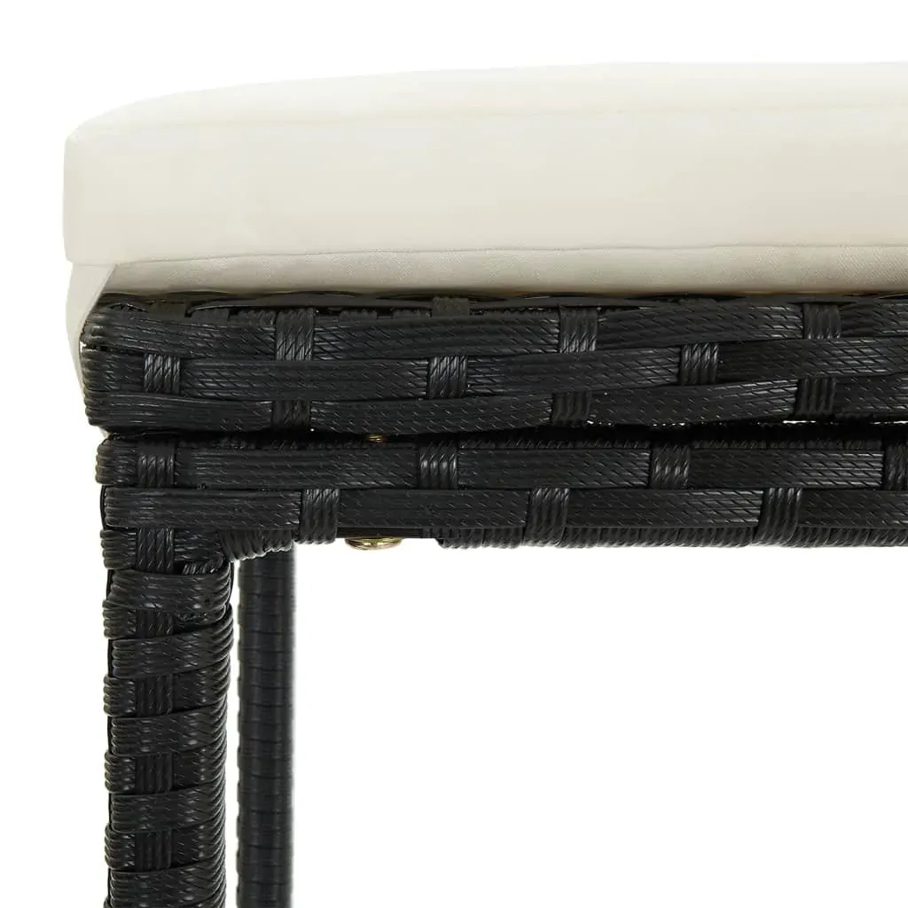 7 Piece Garden Bar Set Black Solid Wood Acacia and Poly Rattan Price